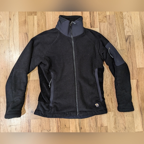 Mountain Hardwear Jacket Women X-Small Black Full Zip Soft Shell Fleece - Picture 1 of 4